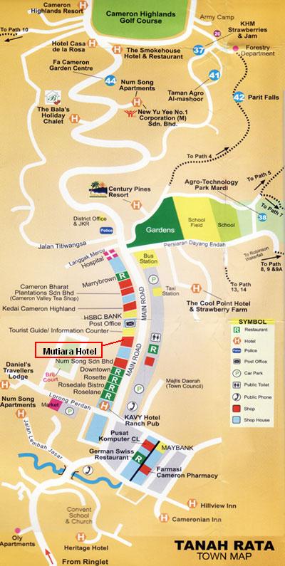 camellia budget inn location map cameron highlands