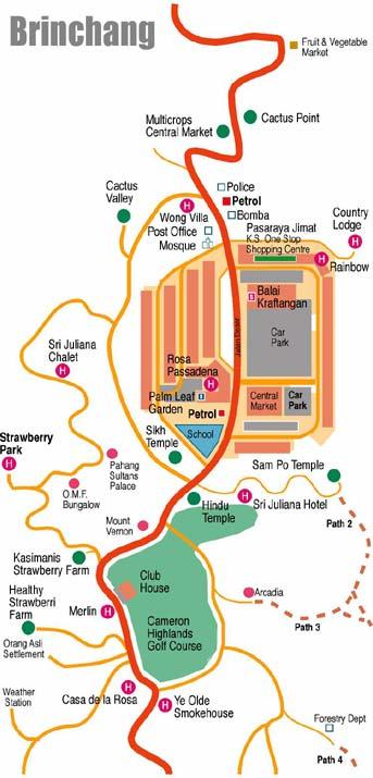 Cameron Highlands Brinchang Map
