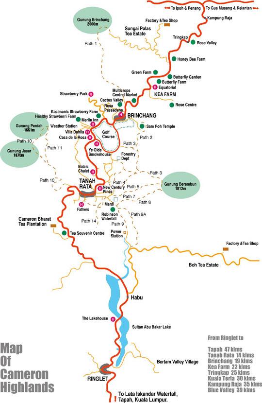 Cameron Highlands Map