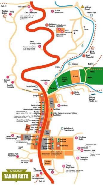 Cameron Highlands Tanah Rata Maps